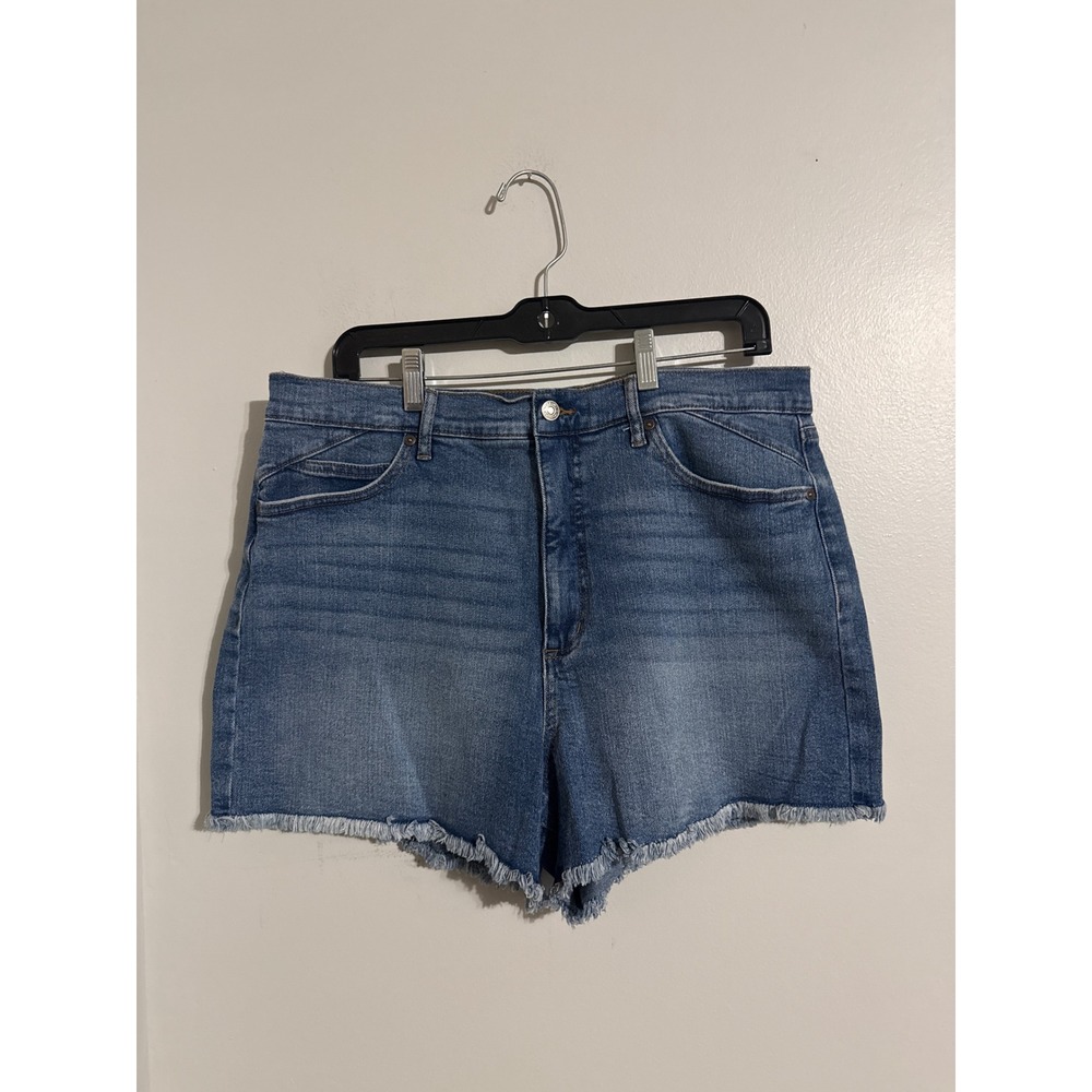 Sofia Jeans by Sofia Vergara Women Medium Wash Frayed Hem Denim Shorts Size 14